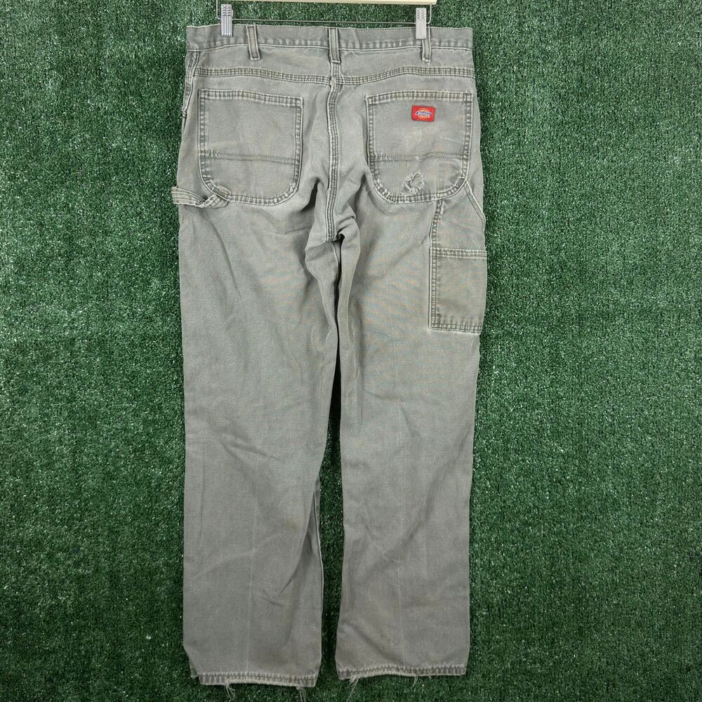 Dickies Men's Carpenter Pants 36x31 Gray Faded Distressed Work Wear Thrashed Y2K